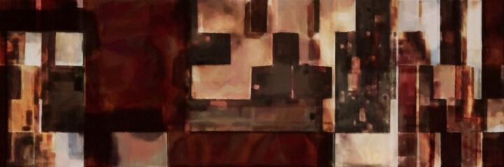 grunge geometric mosaic abstract background with very dark pink, rosy brown and brown colors