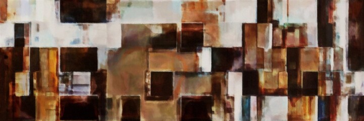 geometric abstract mosaic shape background with pastel brown, brown and pastel gray colors