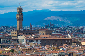 Fototapeta na wymiar View of Florence Skyline and landscape of Tuscany, Italy
