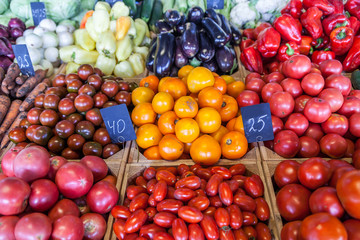Naklejka na ściany i meble Fresh Organic Farm Tomatoes at the Market