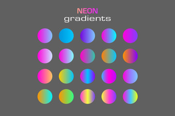 Abstract sphere neon colors gradients isolated