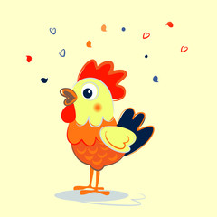 Little cockerel vector character illustration