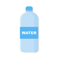 Bottle of water flat isolated on white background. Vector illustration.