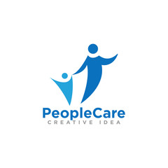 People Care Logo Design Vector