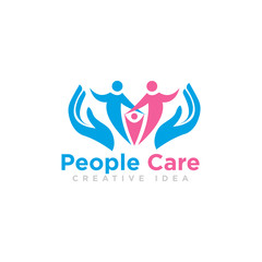 People Care Logo Design Vector