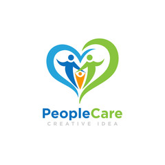 People Care Logo Design Vector