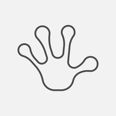 Frog hand foot print isolated on white background. Vector illustration.