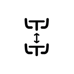 Social distancing in cafe. Distance of 1 meter between the tables in cafe or restaurant. Keep a safe simple thin line icon vector illustration.