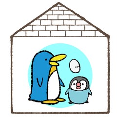ペンギン親子も仲良くお家でステイホーム！