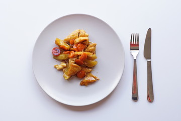 roasted chicken with potatoes