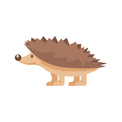 Cute little hedgehog Flat vector illustration. Hedgehod icon, isolated on white background