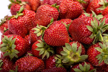 fresh ripe strawberries isolated on white background