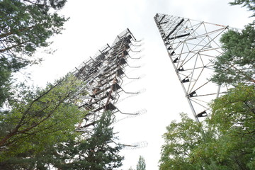 Duga was a Soviet over-the-horizon (OTH) radar system. Military antenna in Chernobyl.