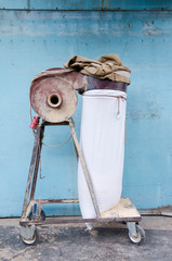 Old machine for collecting dust - industrial item