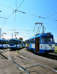 Fototapeta na wymiar Trams in Ostrava