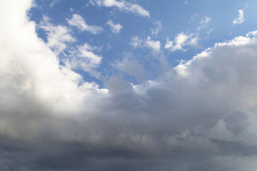Fototapeta na wymiar white gray clouds on blue sky