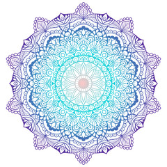 Vector round abstract circle. Mandala style. Decorative element, colored circular design element.