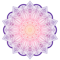 Vector round abstract circle. Mandala style. Decorative element, colored circular design element.