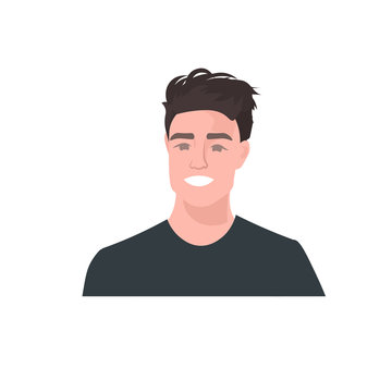 young man face avartar male cartoon character portrait vector illustration