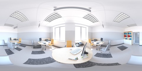 interior visualization, spherical panorama, 3D illustration