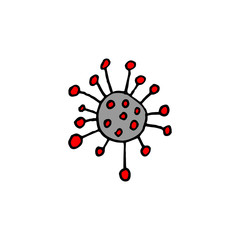 Coronavirus handdrawn icons. doodle vector illustration