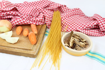 Food products of Italian Mediterranean cuisine