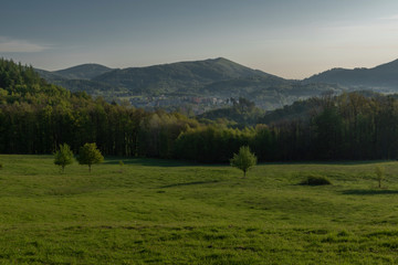 Hill near Roznov pod Radhostem town with Hradisko castle