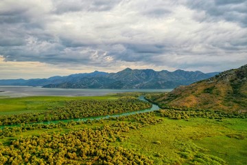Fototapeta na wymiar Lake Skadar Montenegro Aerial Photography