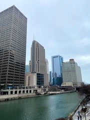 Naklejka premium chicago city view from river