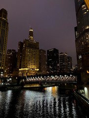 Obraz premium chicago skyline at night