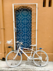 White bicycle as a steet art in Arabic district in Singapore.