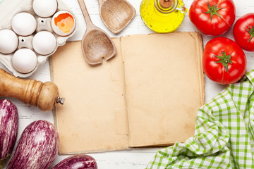 Cooking utensils, ingredients and cookbook