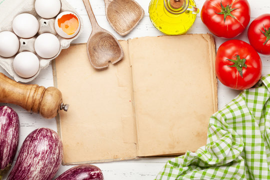 Cooking utensils, ingredients and cookbook