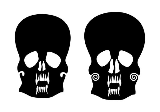 Halloween mask skull with teeth ornament. Vector illustration.