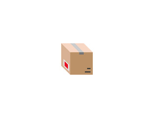 Package vector flat icon. Isolated cardboard postal box emoji illustration 