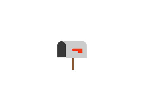 Mailbox with lowered flag vector flat icon. Isolated mailbox emoji illustration