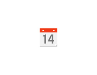 Calendar vector flat icon. Isolated tear off calendar emoji illustration 