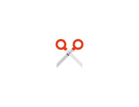 Scissors Vector Flat Icon. Isolated Scissors Emoji Illustration 