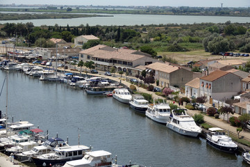 Canal du Rhone a sete,in Aigues-Mortes
