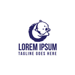 Illustration design a cute baby bear