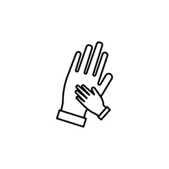 hands line illustration icon on white background