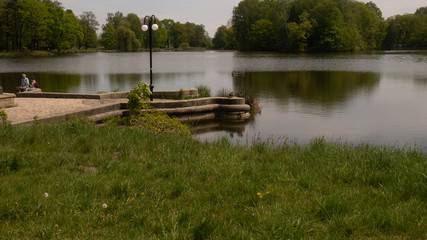 
View of the pond in Świerklaniec Park. Ready for entry