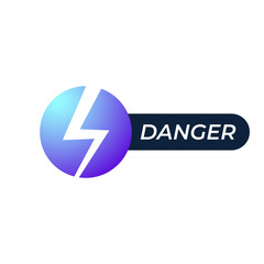 Lightning, electric power vector logo design element. Energy and thunder electricity symbol concept. Danger sign in the circle. Power fast speed logotype