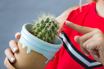 Girl with cactus