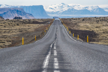 Icelandic Road To Mountain