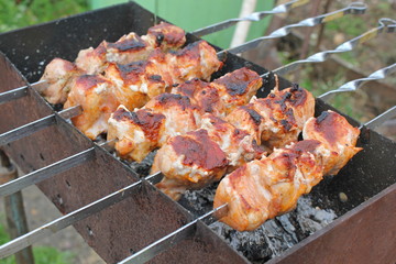 meat on the grill