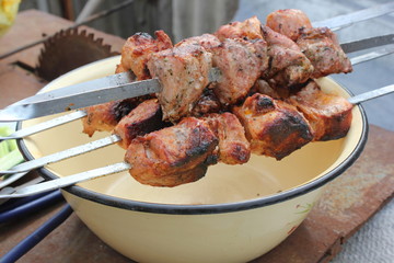 fried pork. Barbecue