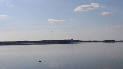 Obraz na płótnie Canvas sky reflection in lake water