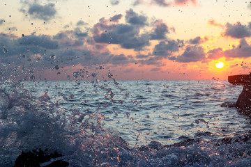Obraz premium Splashes of waves