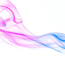 Colored smoke on white background